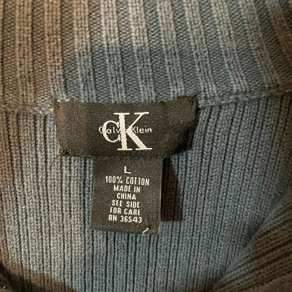 Men’s Blue Calvin Klein Long Sleeve Quarter Zip Sweater Size L